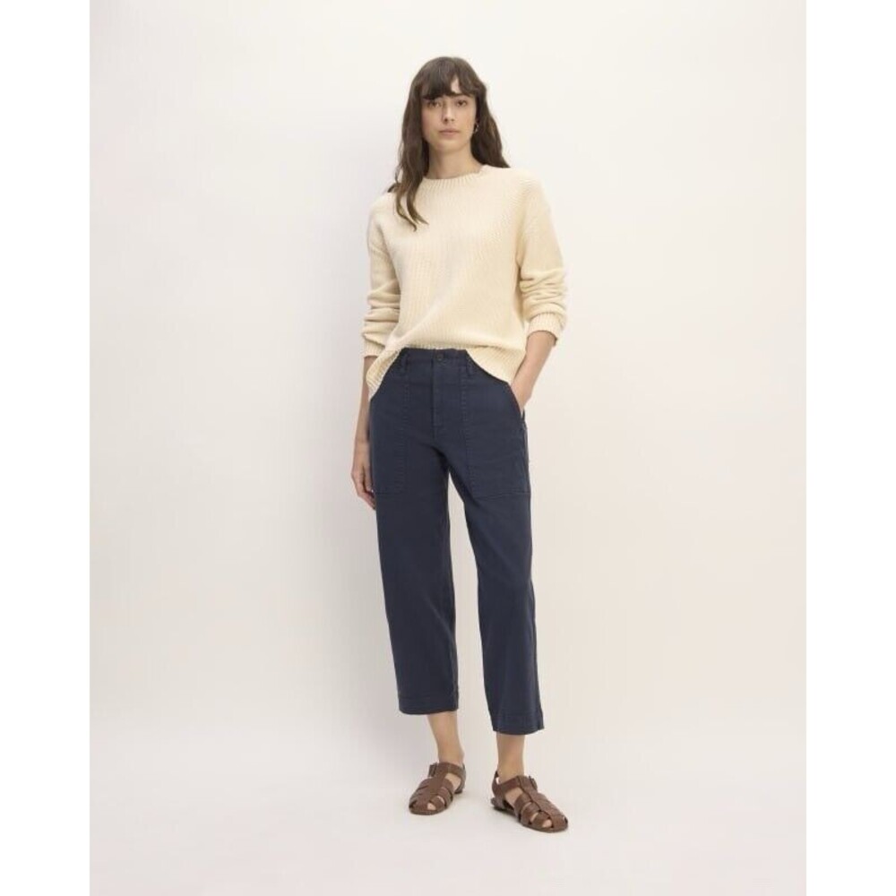Everlane The Organic Utility Pant Navy Blue Crop Mid-rise  Pockets NWOT Size 2